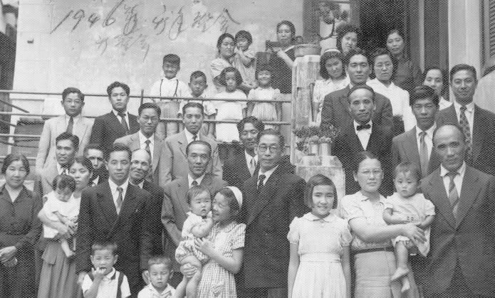 Metodistas livres reunidos no Ano Novo de 1946, na Rua São Joaquim